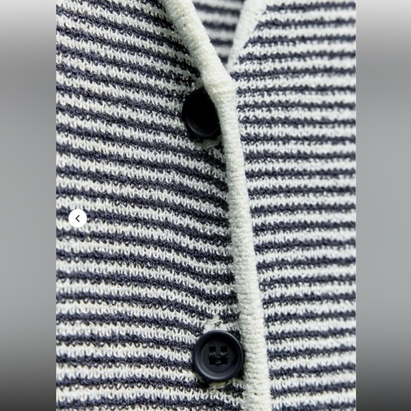 New ZARA V-neck Striped Midi Knit Dress With Contrast Buttons - Picture 6 of 6